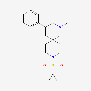 molecular formula C19H28N2O2S B5626833 9-(cyclopropylsulfonyl)-2-methyl-4-phenyl-2,9-diazaspiro[5.5]undecane 