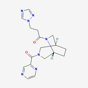 molecular formula C17H21N7O2 B5626841 (1S*,5R*)-3-(2-pyrazinylcarbonyl)-6-[3-(1H-1,2,4-triazol-1-yl)propanoyl]-3,6-diazabicyclo[3.2.2]nonane 