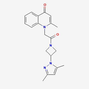 molecular formula C20H22N4O2 B5626866 1-{2-[3-(3,5-dimethyl-1H-pyrazol-1-yl)azetidin-1-yl]-2-oxoethyl}-2-methylquinolin-4(1H)-one 