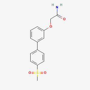 molecular formula C15H15NO4S B5626886 2-{[4'-(methylsulfonyl)biphenyl-3-yl]oxy}acetamide 