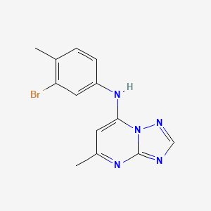 molecular formula C13H12BrN5 B5626894 N-(3-bromo-4-methylphenyl)-5-methyl[1,2,4]triazolo[1,5-a]pyrimidin-7-amine 