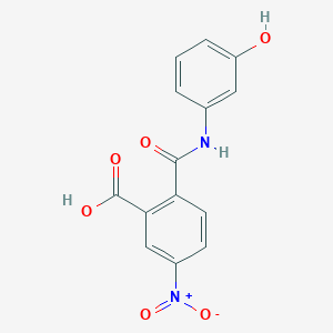 molecular formula C14H10N2O6 B5626898 2-{[(3-hydroxyphenyl)amino]carbonyl}-5-nitrobenzoic acid 