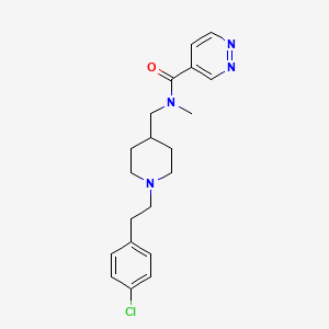 molecular formula C20H25ClN4O B5626917 N-({1-[2-(4-chlorophenyl)ethyl]piperidin-4-yl}methyl)-N-methylpyridazine-4-carboxamide 