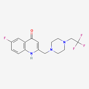 molecular formula C16H17F4N3O B5626941 6-fluoro-2-{[4-(2,2,2-trifluoroethyl)piperazin-1-yl]methyl}quinolin-4-ol 