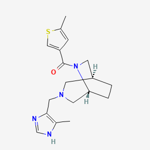 molecular formula C18H24N4OS B5626950 (1S*,5R*)-3-[(4-methyl-1H-imidazol-5-yl)methyl]-6-[(5-methyl-3-thienyl)carbonyl]-3,6-diazabicyclo[3.2.2]nonane 