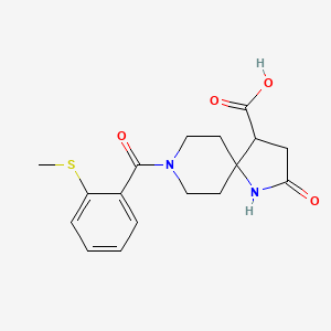molecular formula C17H20N2O4S B5626959 8-[2-(methylthio)benzoyl]-2-oxo-1,8-diazaspiro[4.5]decane-4-carboxylic acid 
