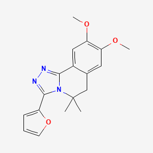 molecular formula C18H19N3O3 B5626980 3-(2-furyl)-8,9-dimethoxy-5,5-dimethyl-5,6-dihydro[1,2,4]triazolo[3,4-a]isoquinoline 