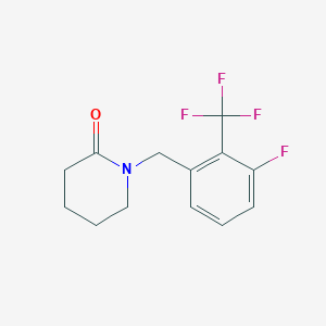 molecular formula C13H13F4NO B5626983 1-[3-fluoro-2-(trifluoromethyl)benzyl]piperidin-2-one 