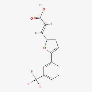 molecular formula C14H9F3O3 B5626987 3-{5-[3-(trifluoromethyl)phenyl]-2-furyl}acrylic acid 
