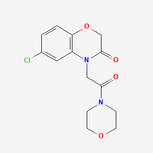 molecular formula C14H15ClN2O4 B5627037 6-chloro-4-[2-(4-morpholinyl)-2-oxoethyl]-2H-1,4-benzoxazin-3(4H)-one 