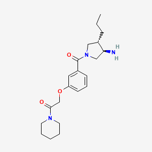 molecular formula C21H31N3O3 B5627080 (3R*,4S*)-1-[3-(2-oxo-2-piperidin-1-ylethoxy)benzoyl]-4-propylpyrrolidin-3-amine 