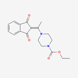 molecular formula C18H20N2O4 B5627086 ethyl 4-[1-(1,3-dioxo-1,3-dihydro-2H-inden-2-ylidene)ethyl]-1-piperazinecarboxylate 