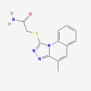 molecular formula C13H12N4OS B5627094 2-[(4-methyl[1,2,4]triazolo[4,3-a]quinolin-1-yl)thio]acetamide 