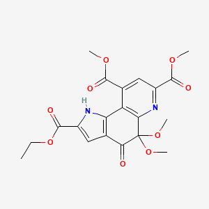 2-Ethyl 7,9-dimethyl 5,5-dimethoxy-4-oxo-4,5-dihydro-1H-pyrrolo[2,3-f]quinoline-2,7,9-tricarboxylate