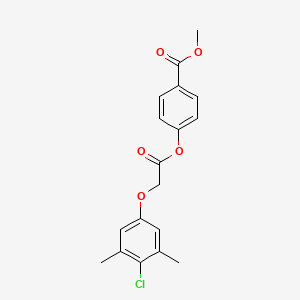 molecular formula C18H17ClO5 B5627103 methyl 4-{[(4-chloro-3,5-dimethylphenoxy)acetyl]oxy}benzoate 