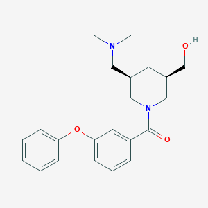 molecular formula C22H28N2O3 B5627111 [(3R*,5R*)-5-[(dimethylamino)methyl]-1-(3-phenoxybenzoyl)piperidin-3-yl]methanol 