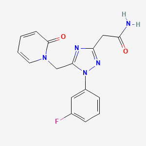 2-{1-(3-fluorophenyl)-5-[(2-oxopyridin-1(2H)-yl)methyl]-1H-1,2,4-triazol-3-yl}acetamide