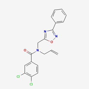 molecular formula C19H15Cl2N3O2 B5627139 N-allyl-3,4-dichloro-N-[(3-phenyl-1,2,4-oxadiazol-5-yl)methyl]benzamide 