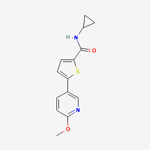 molecular formula C14H14N2O2S B5627146 N-cyclopropyl-5-(6-methoxypyridin-3-yl)thiophene-2-carboxamide 