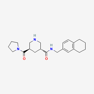 molecular formula C22H31N3O2 B5627155 (3R*,5R*)-5-(pyrrolidin-1-ylcarbonyl)-N-(5,6,7,8-tetrahydronaphthalen-2-ylmethyl)piperidine-3-carboxamide 