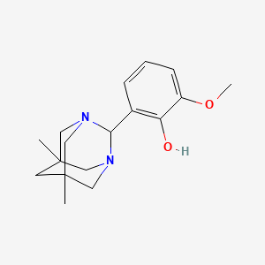 molecular formula C17H24N2O2 B5627170 2-(5,7-dimethyl-1,3-diazatricyclo[3.3.1.1~3,7~]dec-2-yl)-6-methoxyphenol 