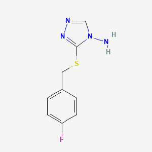 molecular formula C9H9FN4S B5627179 3-[(4-fluorobenzyl)thio]-4H-1,2,4-triazol-4-amine 