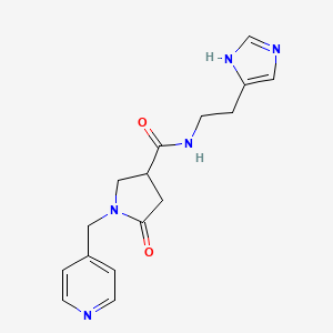 molecular formula C16H19N5O2 B5627187 N-[2-(1H-imidazol-4-yl)ethyl]-5-oxo-1-(4-pyridinylmethyl)-3-pyrrolidinecarboxamide 