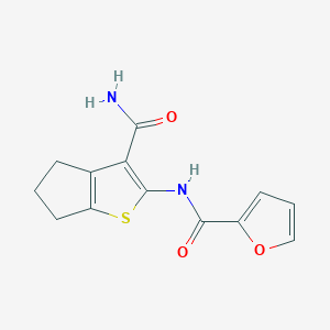molecular formula C13H12N2O3S B5627206 N-[3-(aminocarbonyl)-5,6-dihydro-4H-cyclopenta[b]thien-2-yl]-2-furamide 