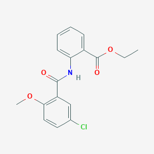 molecular formula C17H16ClNO4 B5627217 ethyl 2-[(5-chloro-2-methoxybenzoyl)amino]benzoate 