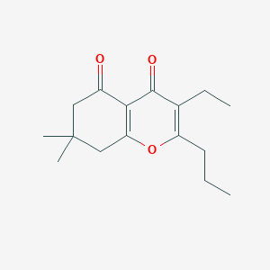 molecular formula C16H22O3 B5627227 3-ethyl-7,7-dimethyl-2-propyl-7,8-dihydro-4H-chromene-4,5(6H)-dione 