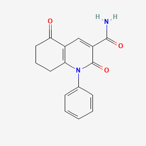 molecular formula C16H14N2O3 B5627236 2,5-dioxo-1-phenyl-1,2,5,6,7,8-hexahydro-3-quinolinecarboxamide 