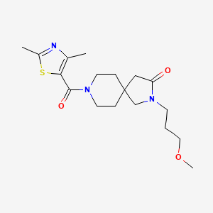 molecular formula C18H27N3O3S B5627241 8-[(2,4-dimethyl-1,3-thiazol-5-yl)carbonyl]-2-(3-methoxypropyl)-2,8-diazaspiro[4.5]decan-3-one 