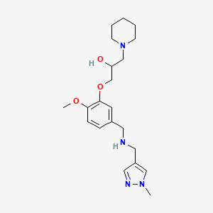 1-[2-methoxy-5-({[(1-methyl-1H-pyrazol-4-yl)methyl]amino}methyl)phenoxy]-3-(1-piperidinyl)-2-propanol