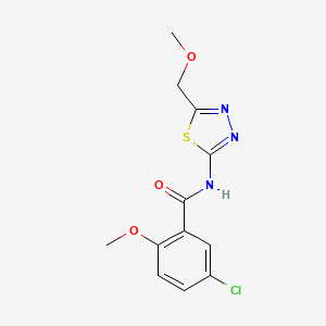 molecular formula C12H12ClN3O3S B5627293 5-chloro-2-methoxy-N-[5-(methoxymethyl)-1,3,4-thiadiazol-2-yl]benzamide 