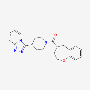 molecular formula C22H24N4O2 B5627318 3-[1-(2,3,4,5-tetrahydro-1-benzoxepin-4-ylcarbonyl)piperidin-4-yl][1,2,4]triazolo[4,3-a]pyridine 