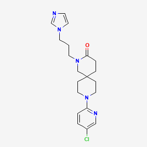 molecular formula C20H26ClN5O B5627330 9-(5-chloropyridin-2-yl)-2-[3-(1H-imidazol-1-yl)propyl]-2,9-diazaspiro[5.5]undecan-3-one 