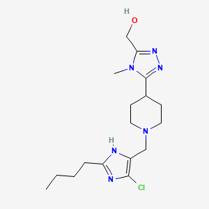 molecular formula C17H27ClN6O B5627347 (5-{1-[(2-butyl-5-chloro-1H-imidazol-4-yl)methyl]piperidin-4-yl}-4-methyl-4H-1,2,4-triazol-3-yl)methanol 