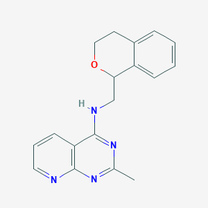 molecular formula C18H18N4O B5627359 N-(3,4-dihydro-1H-2-benzopyran-1-ylmethyl)-2-methylpyrido[2,3-d]pyrimidin-4-amine 