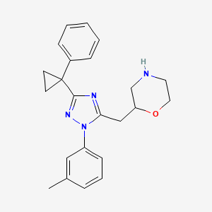 molecular formula C23H26N4O B5627388 2-{[1-(3-methylphenyl)-3-(1-phenylcyclopropyl)-1H-1,2,4-triazol-5-yl]methyl}morpholine 