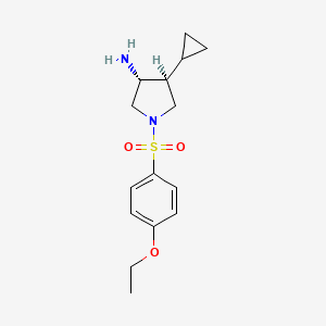 molecular formula C15H22N2O3S B5627446 (3R*,4S*)-4-cyclopropyl-1-[(4-ethoxyphenyl)sulfonyl]pyrrolidin-3-amine 