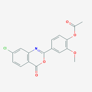 4-(7-chloro-4-oxo-4H-3,1-benzoxazin-2-yl)-2-methoxyphenyl acetate