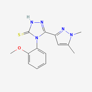 molecular formula C14H15N5OS B5627485 5-(1,5-dimethyl-1H-pyrazol-3-yl)-4-(2-methoxyphenyl)-4H-1,2,4-triazole-3-thiol 