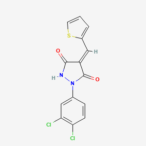 molecular formula C14H8Cl2N2O2S B5627492 1-(3,4-dichlorophenyl)-4-(2-thienylmethylene)-3,5-pyrazolidinedione 