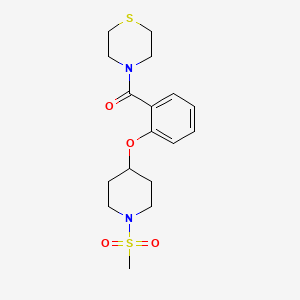 molecular formula C17H24N2O4S2 B5627501 4-(2-{[1-(methylsulfonyl)piperidin-4-yl]oxy}benzoyl)thiomorpholine 