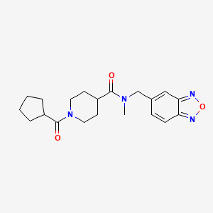 molecular formula C20H26N4O3 B5627507 N-(2,1,3-benzoxadiazol-5-ylmethyl)-1-(cyclopentylcarbonyl)-N-methyl-4-piperidinecarboxamide 