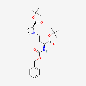 molecular formula C24H36N2O6 B562752 tert-Butyl (2S)-1-[(3S)-3-{[(benzyloxy)carbonyl]amino}-4-tert-butoxy-4-oxobutyl]azetidine-2-carboxylate CAS No. 1235453-07-2