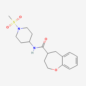 molecular formula C17H24N2O4S B5627555 N-[1-(methylsulfonyl)piperidin-4-yl]-2,3,4,5-tetrahydro-1-benzoxepine-4-carboxamide 