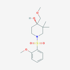 molecular formula C16H25NO5S B5627568 (4S)-4-(methoxymethyl)-1-[(2-methoxyphenyl)sulfonyl]-3,3-dimethyl-4-piperidinol 