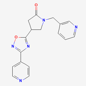 molecular formula C17H15N5O2 B5627571 1-(3-pyridinylmethyl)-4-[3-(4-pyridinyl)-1,2,4-oxadiazol-5-yl]-2-pyrrolidinone 