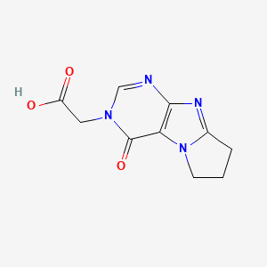 molecular formula C10H10N4O3 B5627605 (4-oxo-4,6,7,8-tetrahydro-3H-pyrrolo[2,1-f]purin-3-yl)acetic acid 